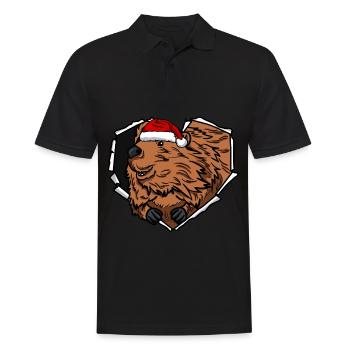 Biber Riss zerrissen Lochmütze - Männer Poloshirt - Schwarz - Vorne - Kai (181cm)