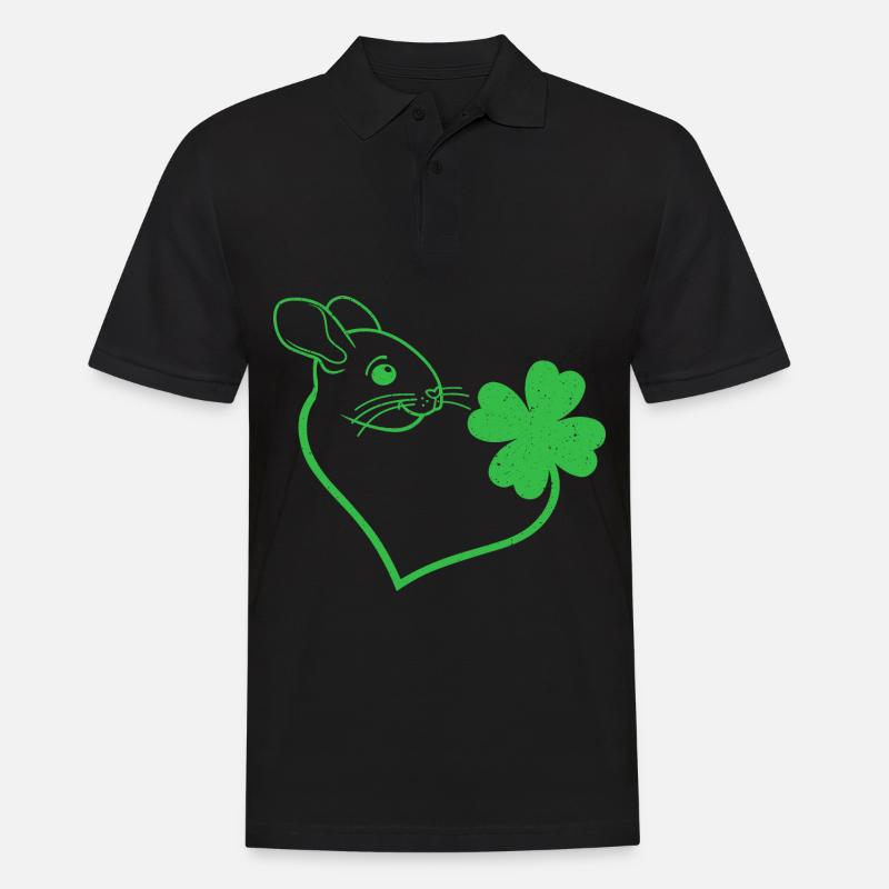 Chinchilla Cloverleaf Coeur Trèfle - Polo Homme - noir