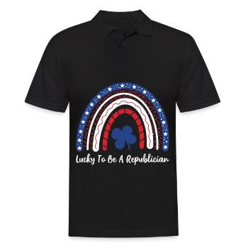 Lucky To Be A Republican  Rainbow - Men's Polo Shirt - black - Front - Kai (181cm)