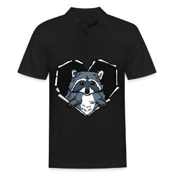 Crack Raccoon Torn Hole Raccoon - Polo Homme - noir - Devant - Kai (181cm)
