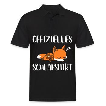 Offizielles Schlafshirt Fuchs Rotfuchs Nachthemd - Männer Poloshirt - Schwarz - Vorne - Kai (181cm)