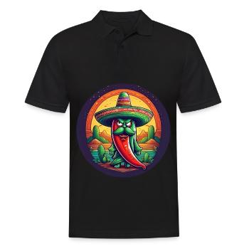 5 de Mayo Party Drinko de Mayo Chili Sombrero - Men's Polo Shirt - black - Front - Kai (181cm)