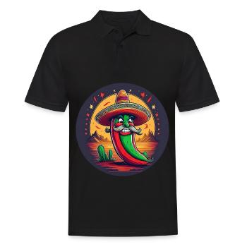5 de Mayo Party Drinko de Mayo Chili Sombrero - Men's Polo Shirt - black - Front - Kai (181cm)
