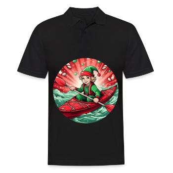 Kayak des elfes de Noël - Polo Homme - noir - Devant - Kai (181cm)