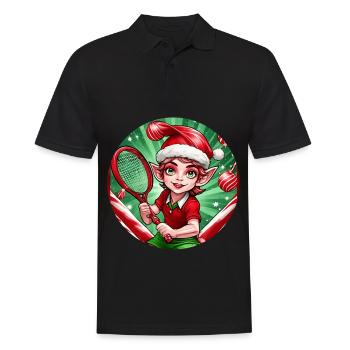 Tennis elfe de Noël - Polo Homme - noir - Devant - Kai (181cm)