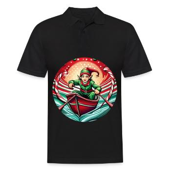 Aviron de lutin de Noël - Polo Homme - noir - Devant - Kai (181cm)