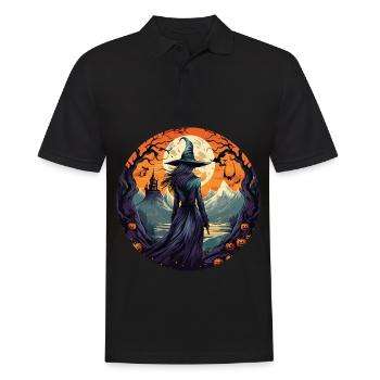 Gruseliges Halloween-partykostüm Hexe - Men's Polo Shirt - black - Front - Kai (181cm)