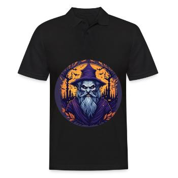 Gruseliges Halloween-partykostüm Hexenmeister - Men's Polo Shirt - black - Front - Kai (181cm)