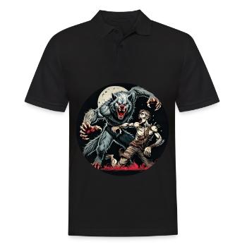 Gruseliges Halloween-partykostüm Werwolf Und - Men's Polo Shirt - black - Front - Kai (181cm)