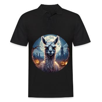 Gruseliges Fête d’Halloween Kostüm Zombie Lama - Polo Homme - noir - Devant - Kai (181cm)
