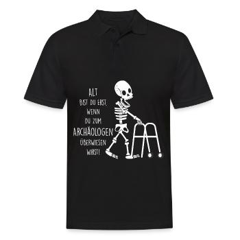 Alt bist Du erst wenn Du zum Archäologen musst - Männer Poloshirt - Schwarz - Vorne - Kai (181cm)