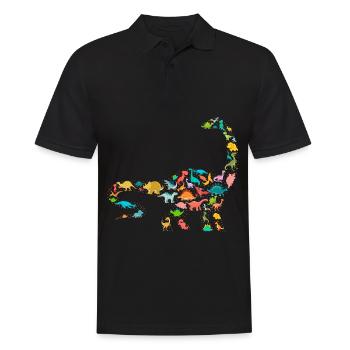 Brachiosaurus Dinosaur - Men's Polo Shirt - black - Front - Kai (181cm)