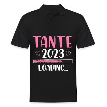 Tante 2023 Loading - Männer Poloshirt - Schwarz - Vorne - Kai (181cm)