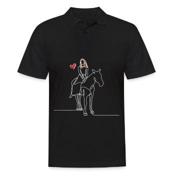 Horse Woman - Männer Poloshirt - Schwarz - Vorne - Kai (181cm)