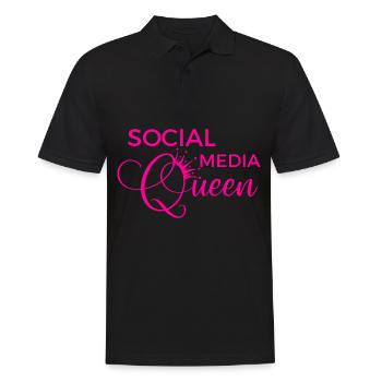 Social Media Queen - Männer Poloshirt - Schwarz - Vorne - Kai (181cm)