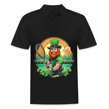 St. Patrick's Day Shamrock Tennis - Men's Polo Shirt - black - Front - Kai (181cm)