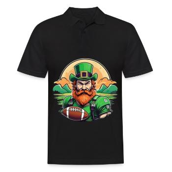 St. Patrick's Day Kleeblatt American Football - Männer Poloshirt - Schwarz - Vorne - Kai (181cm)