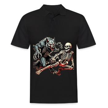 Gruseliges Halloween-partykostüm Werwolf Und - Polo Homme - noir - Devant - Kai (181cm)