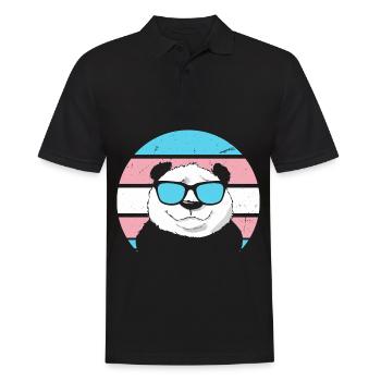Transgender Panda - Männer Poloshirt - Schwarz - Vorne - Kai (181cm)
