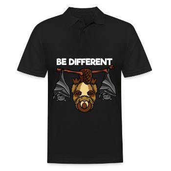 Be Different Biber und Fledermäuse - Männer Poloshirt - Schwarz - Vorne - Kai (181cm)