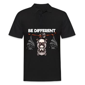 Be Different Waschbär und Fledermäuse - Männer Poloshirt - Schwarz - Vorne - Kai (181cm)