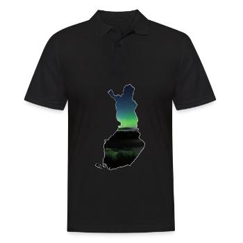 Die Karte von Finnland - Männer Poloshirt - Schwarz - Vorne - Kai (181cm)