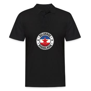 Jugoslavija Yugoslavia Jugo Tito SFRJ Jugoslawien - Männer Poloshirt - Schwarz - Vorne - Kai (181cm)