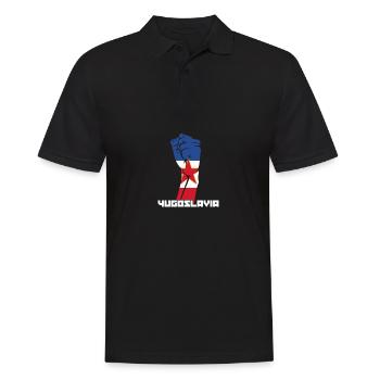 Jugoslavija Yugoslavia Jugo Tito SFRJ Jugoslawien - Männer Poloshirt - Schwarz - Vorne - Kai (181cm)
