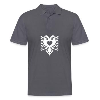 République d’Albanie Albanie Shqipëria Tirana Albanais - Polo Homme - charbon - Devant - Nico (186cm)