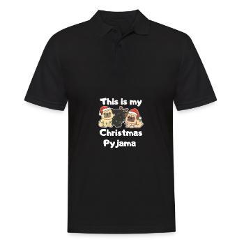 Pug Dogs Christmas Pajamas - Men's Polo Shirt - black - Front - Kai (181cm)