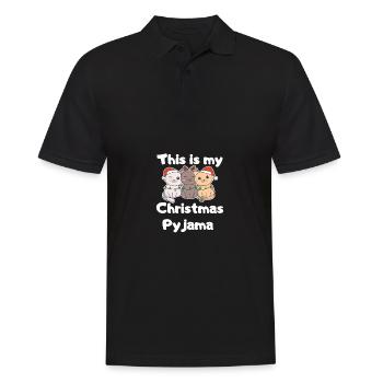 Pyjama de Noël Chat de Noël - Polo Homme - noir - Devant - Kai (181cm)