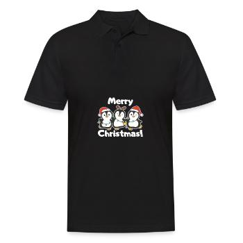Pinguin Weihnachts Tiere süße Pinguine - Männer Poloshirt - Schwarz - Vorne - Kai (181cm)