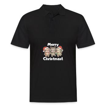 Paresseux Noël doux paresseux Joyeux Noël - Polo Homme - noir - Devant - Kai (181cm)