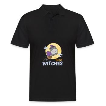 Hippo Halloween Hexe Kinder Hexen Best Witches - Männer Poloshirt - Schwarz - Vorne - Kai (181cm)