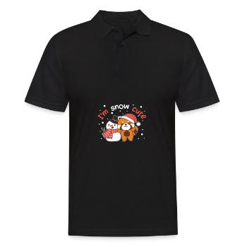 Panda rouge Je suis un jeu de mots bonhomme de neige mignon - Polo Homme - noir - Devant - Kai (181cm)