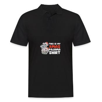 Koala Christmas Tree Christmas Pajamas - Men's Polo Shirt - black - Front - Kai (181cm)