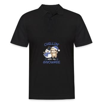 Sloth Chillin avec mon bonhomme de neige - Polo Homme - noir - Devant - Kai (181cm)