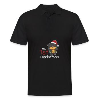 Rottweiler Christmas Dogs mon 1er Noël - Polo Homme - noir - Devant - Kai (181cm)