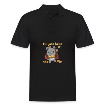 thanksgiving day outfits turkey rhino with pie - Men's Polo Shirt - black - Front - Kai (181cm)