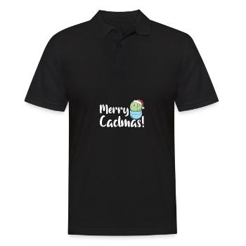 Jeu de mots sur les plantes de cactus drôles de Merry Cactma - Polo Homme - noir - Devant - Kai (181cm)