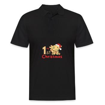 Axolotl Weihnachten Axolotls my 1st Christmas - Männer Poloshirt - Schwarz - Vorne - Kai (181cm)