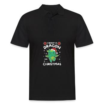 I want a dragon for Christmas cute dragons - Men's Polo Shirt - black - Front - Kai (181cm)