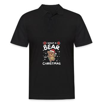 I want a bear for Christmas cute bears - Men's Polo Shirt - black - Front - Kai (181cm)