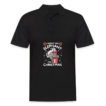 Je veux un éléphant pour Noël éléphants mignons - Polo Homme - noir - Devant - Kai (181cm)