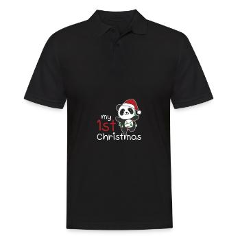 Panda Weihnachten Pandas my 1st Christmas - Men's Polo Shirt - black - Front - Kai (181cm)