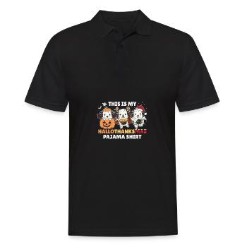 Hallothanksmas Pajama Shirt Dalmatiner Weihnachten - Männer Poloshirt - Schwarz - Vorne - Kai (181cm)
