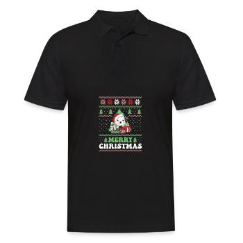 Merry Christmas retro ugly christmas Dalmatians - Men's Polo Shirt - black - Front - Kai (181cm)