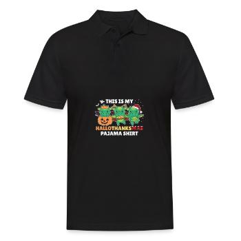 Hallothanksmas Pajama Shirt Drache Weihnachtstier - Männer Poloshirt - Schwarz - Vorne - Kai (181cm)