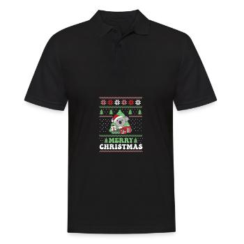 Joyeux Noël rétro moche Noël Koala - Polo Homme - noir - Devant - Kai (181cm)