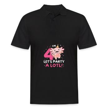 4. Geburtstag Axolotl vier Jahre alt süß Axolotls - Männer Poloshirt - Schwarz - Vorne - Kai (181cm)